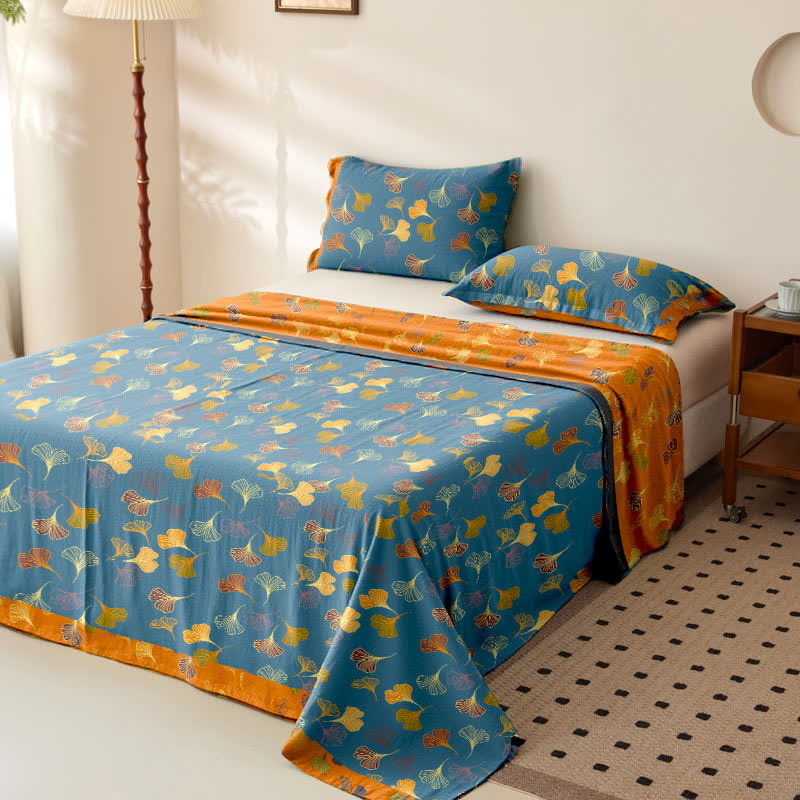 Ginkgo Biloba Cotton Jacquard Sheet Bedspread - image 1