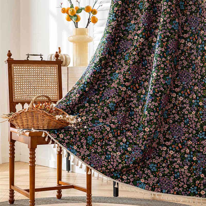 Cherry Blossoms Print Tassel Curtain - Rod Pocket - 59" x 102" - image 0