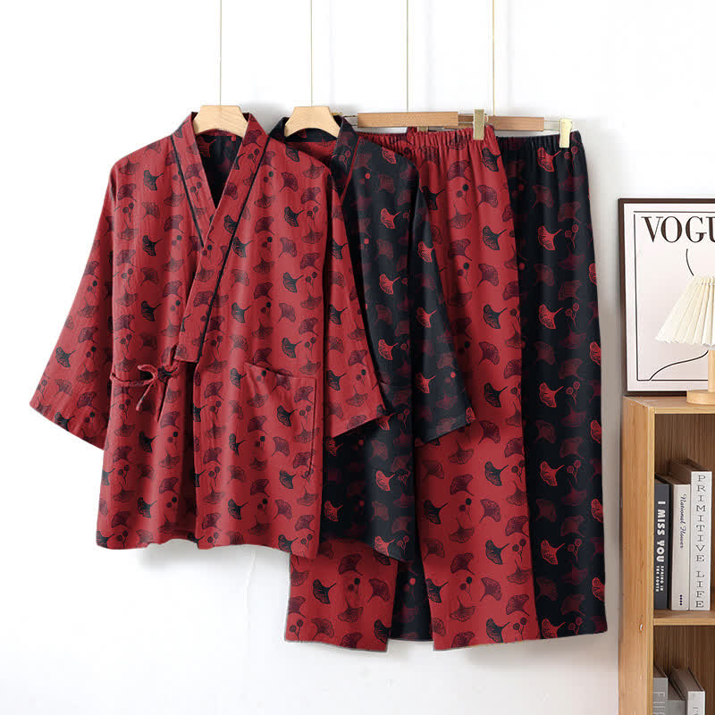 Ginkgo Organic Cotton Kimono Loungewear Set - image 0