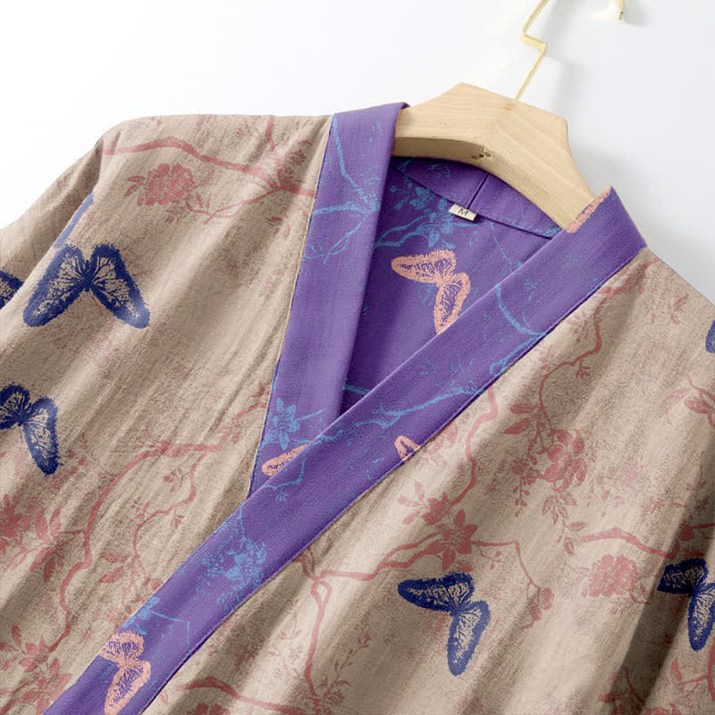 Butterfly Cotton Gauze Kimono Robe - image 14