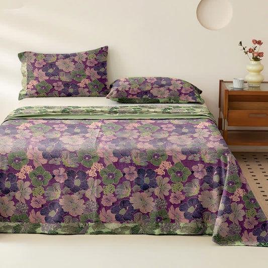 Peach Blossom Cotton Gauze Jacquard Bedspread - 2PCS Pillowcases - 41" x 20" - image 0