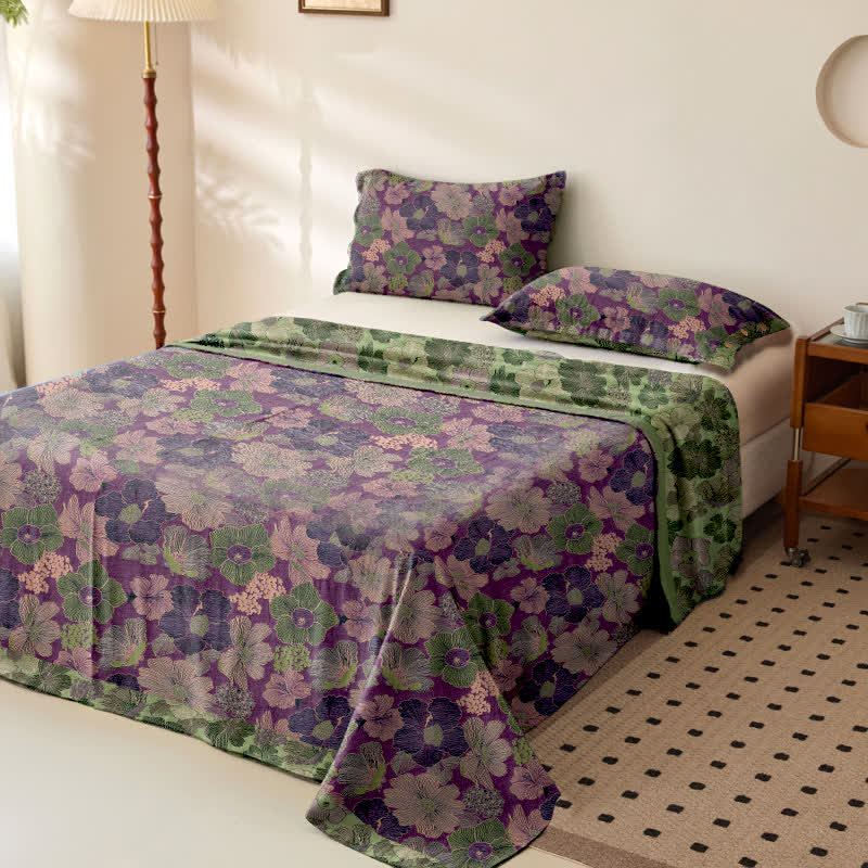 Peach Blossom Cotton Gauze Jacquard Bedspread - image 1