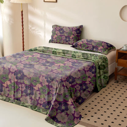 Peach Blossom Cotton Gauze Jacquard Bedspread - image 1