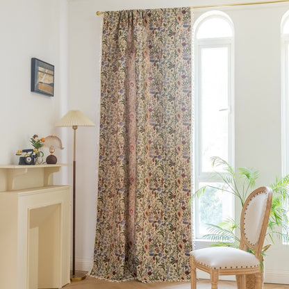 Painterly Dahlia Floral Tassel Curtain - image 1