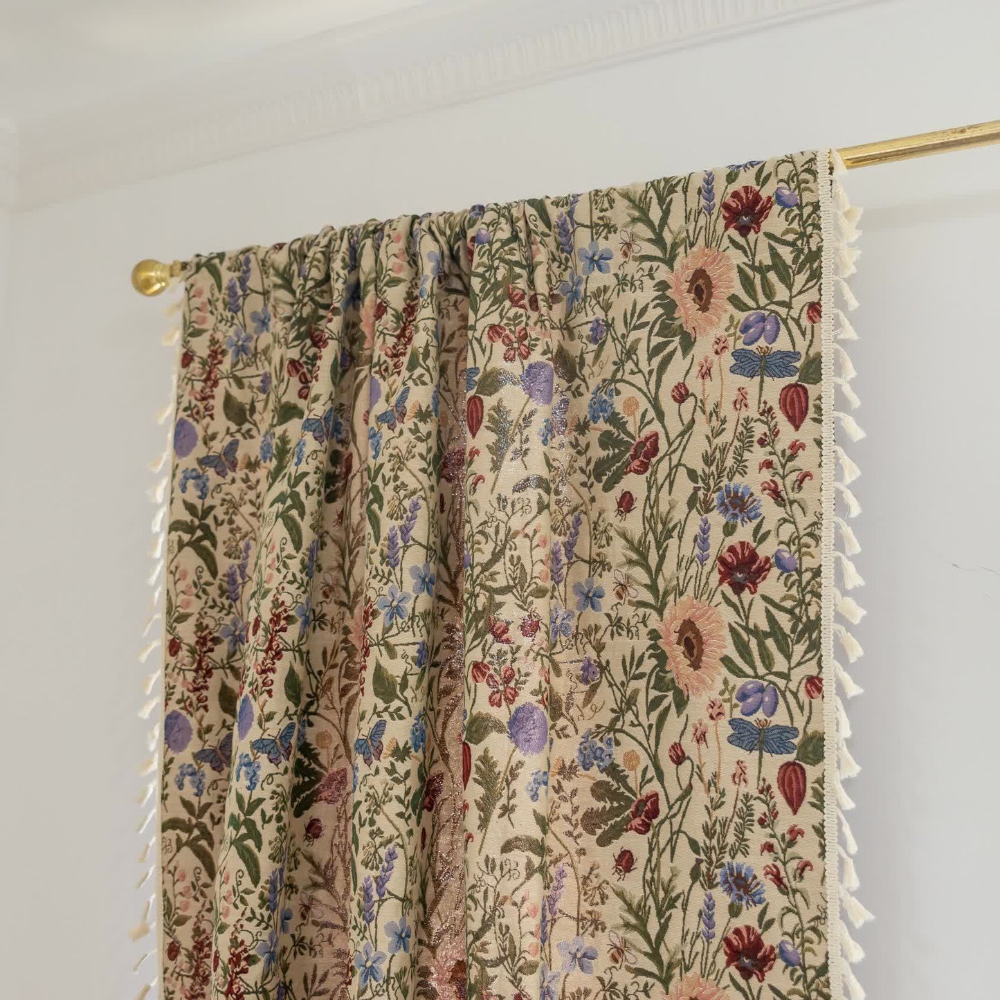 Painterly Dahlia Floral Tassel Curtain - image 5