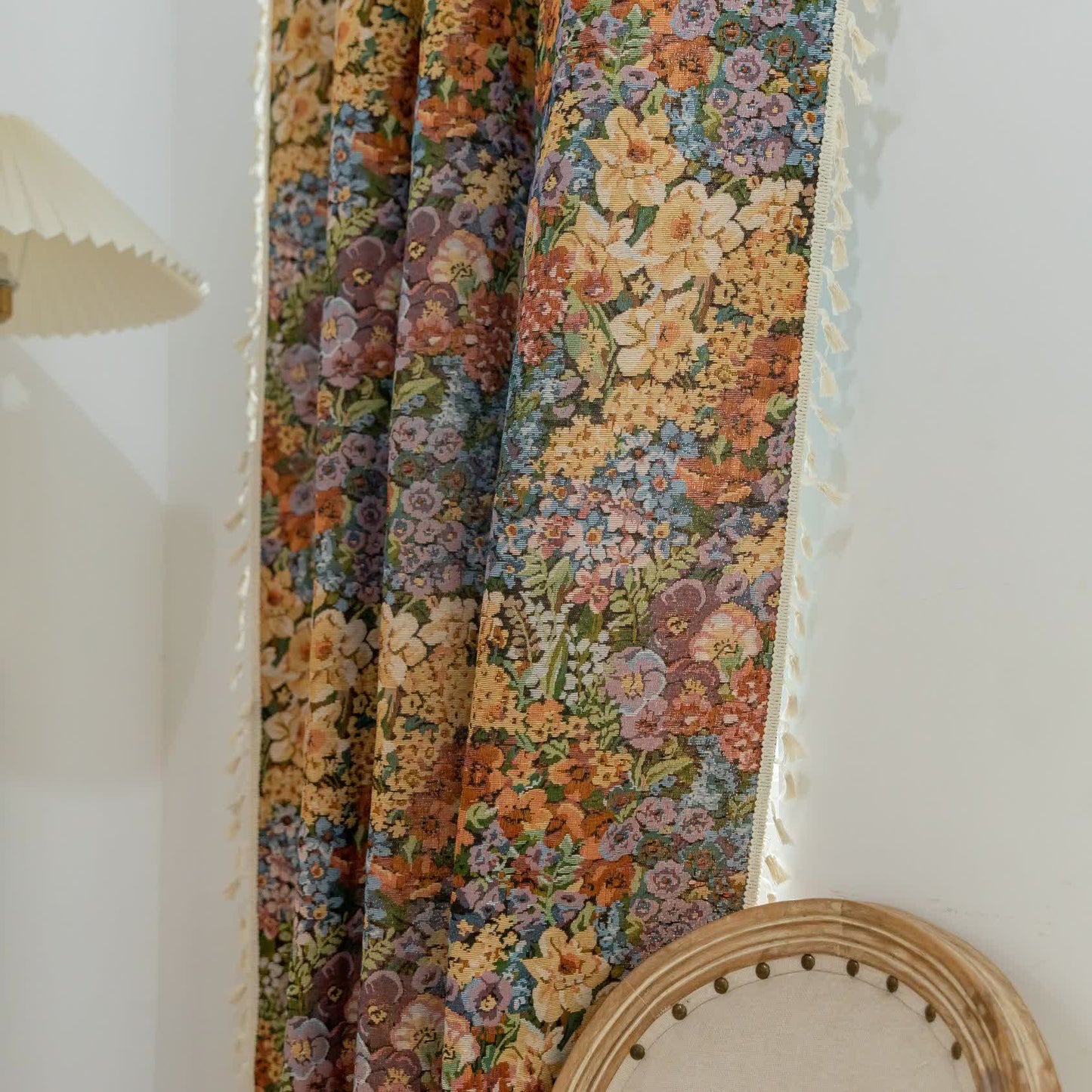 Luxurious Blooming Flowers Tassel Curtain - image 6