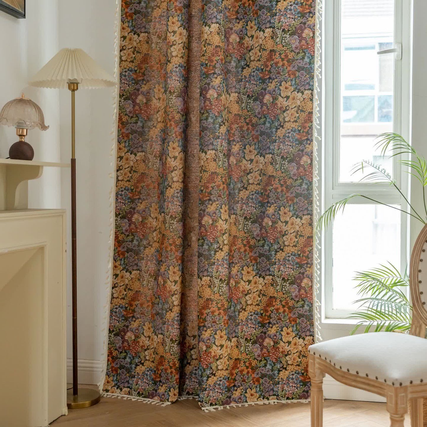 Luxurious Blooming Flowers Tassel Curtain - image 2