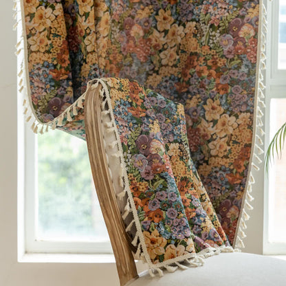 Luxurious Blooming Flowers Tassel Curtain - image 4
