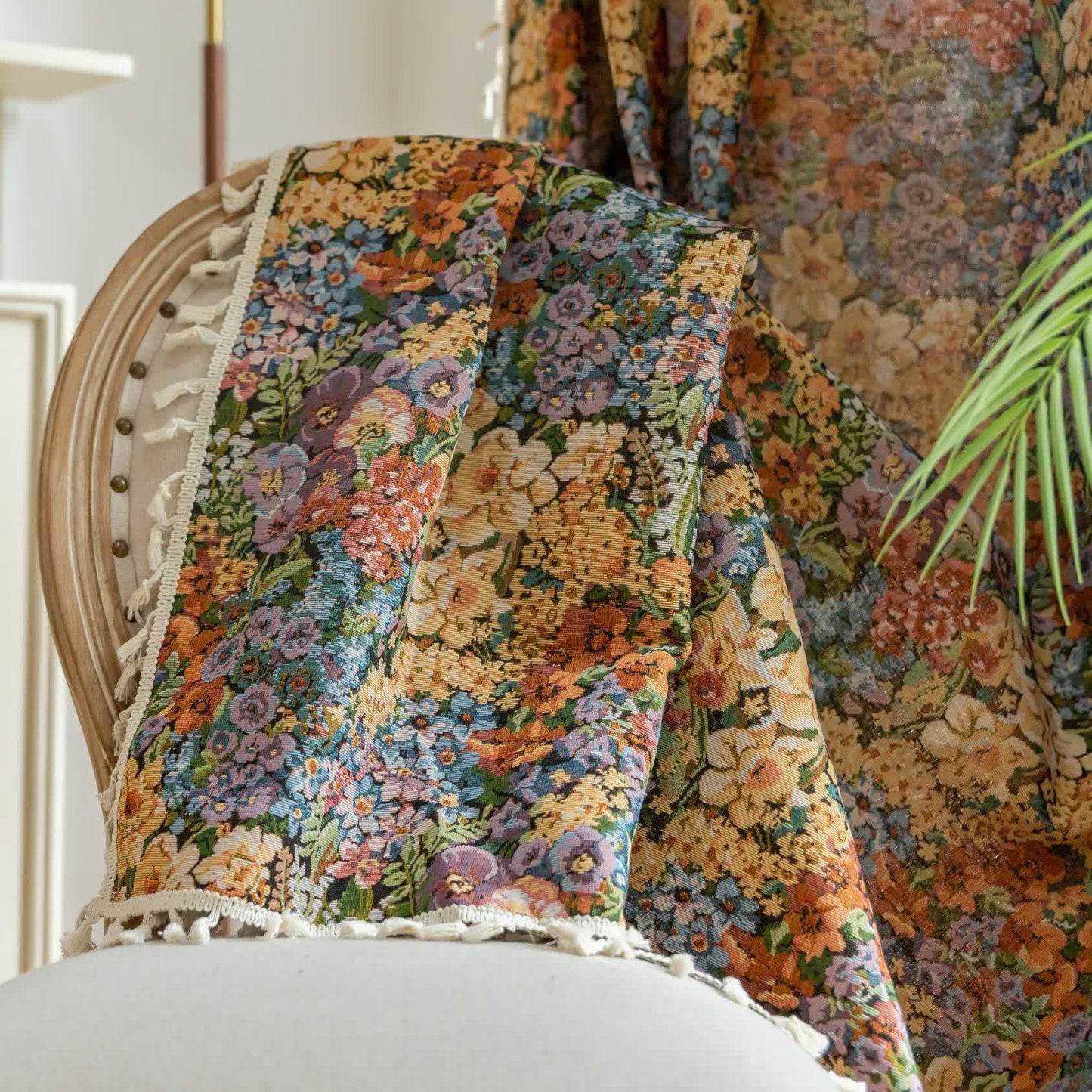 Luxurious Blooming Flowers Tassel Curtain - image 7