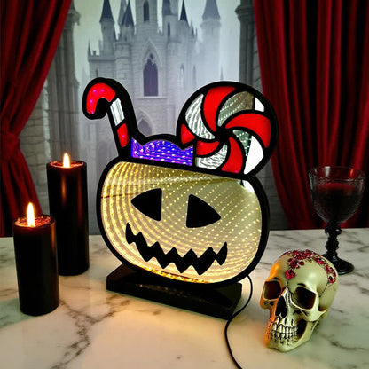 3D Pumpkin Infinity Lights Halloween Decoration - image 1