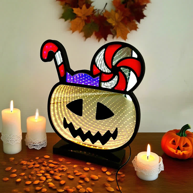 3D Pumpkin Infinity Lights Halloween Decoration - image 4