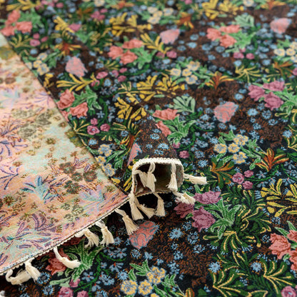 Retro Floral Branch Leaf Tassel Curtain - image 8