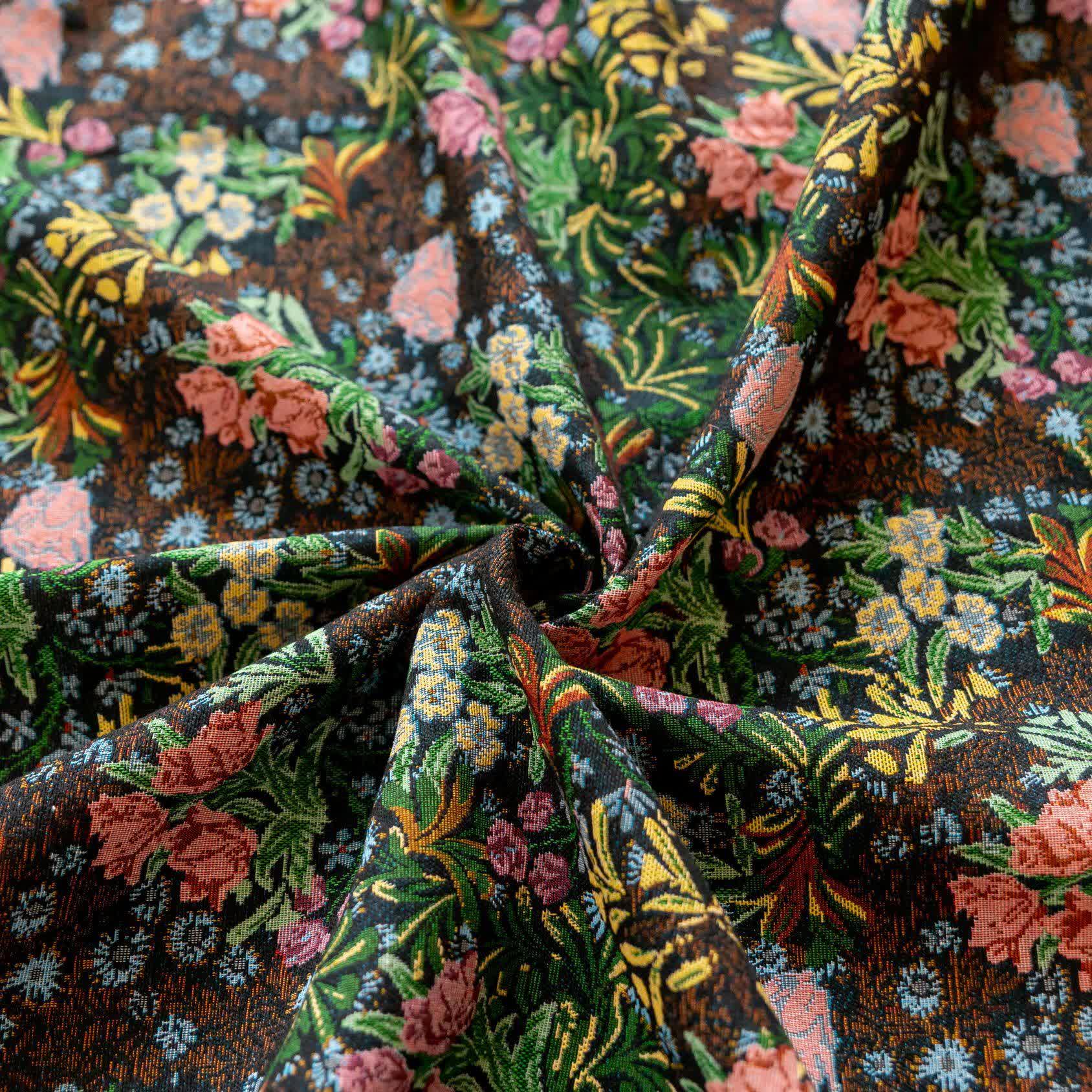 Retro Floral Branch Leaf Tassel Curtain - image 9