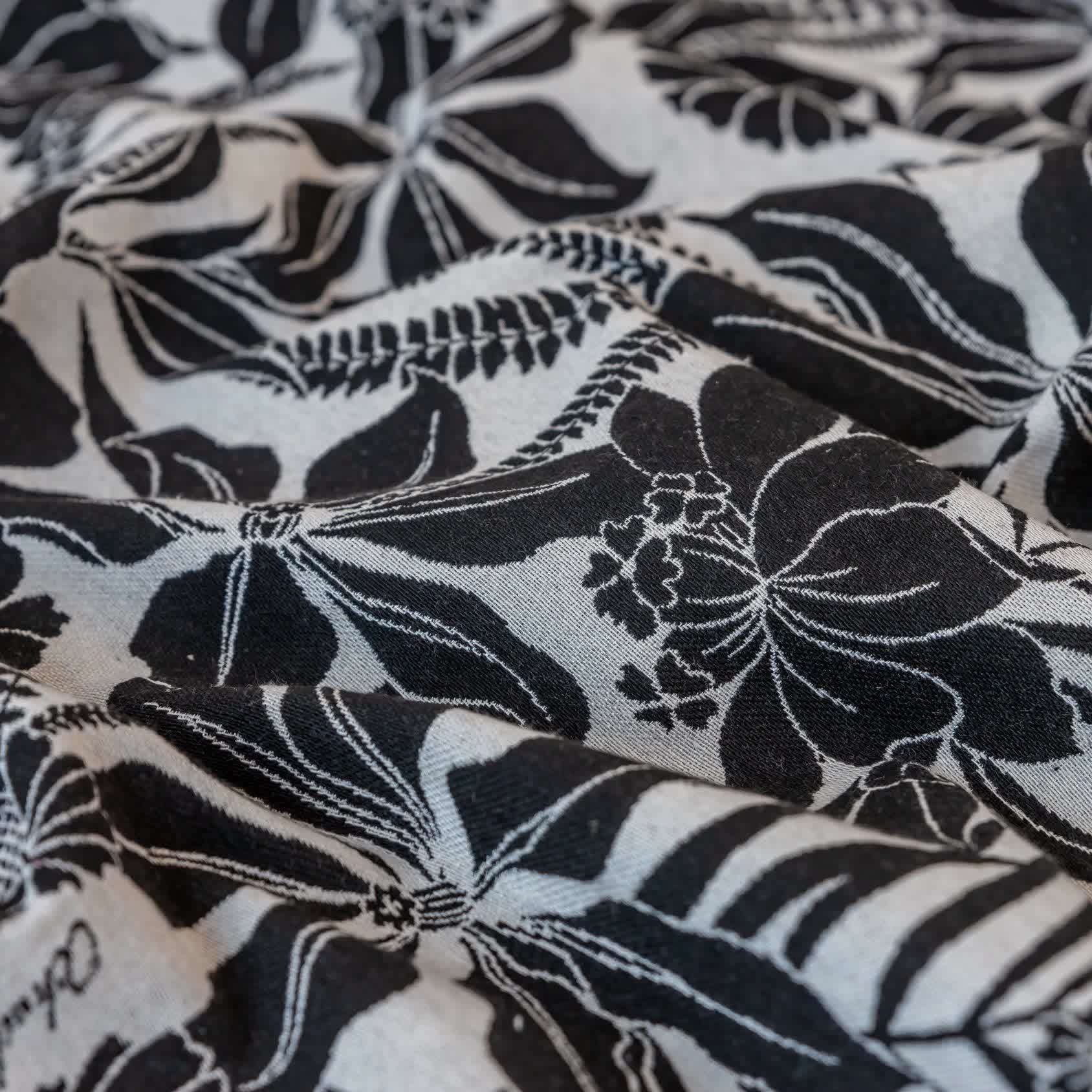 Vintage Black Floral Tassel Curtain - image 9