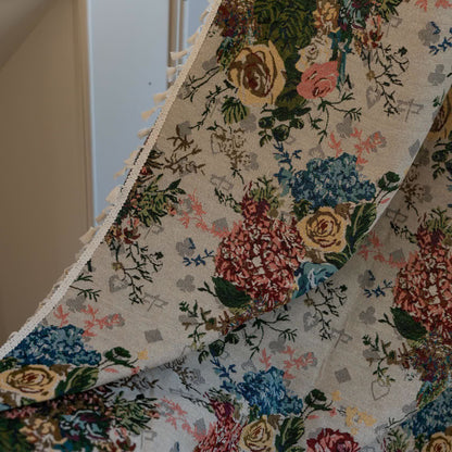 Retro Colorful Rose Tassel Curtain - image 6