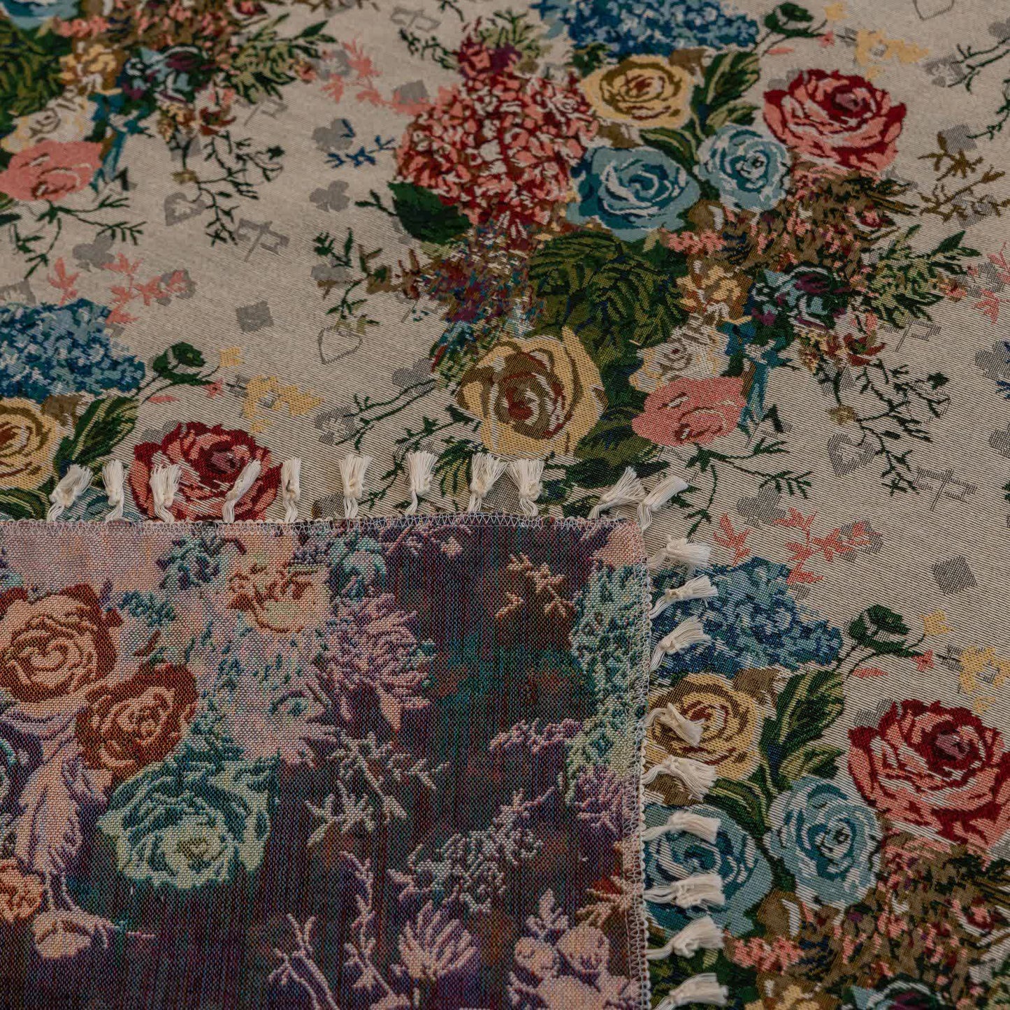 Retro Colorful Rose Tassel Curtain - image 8