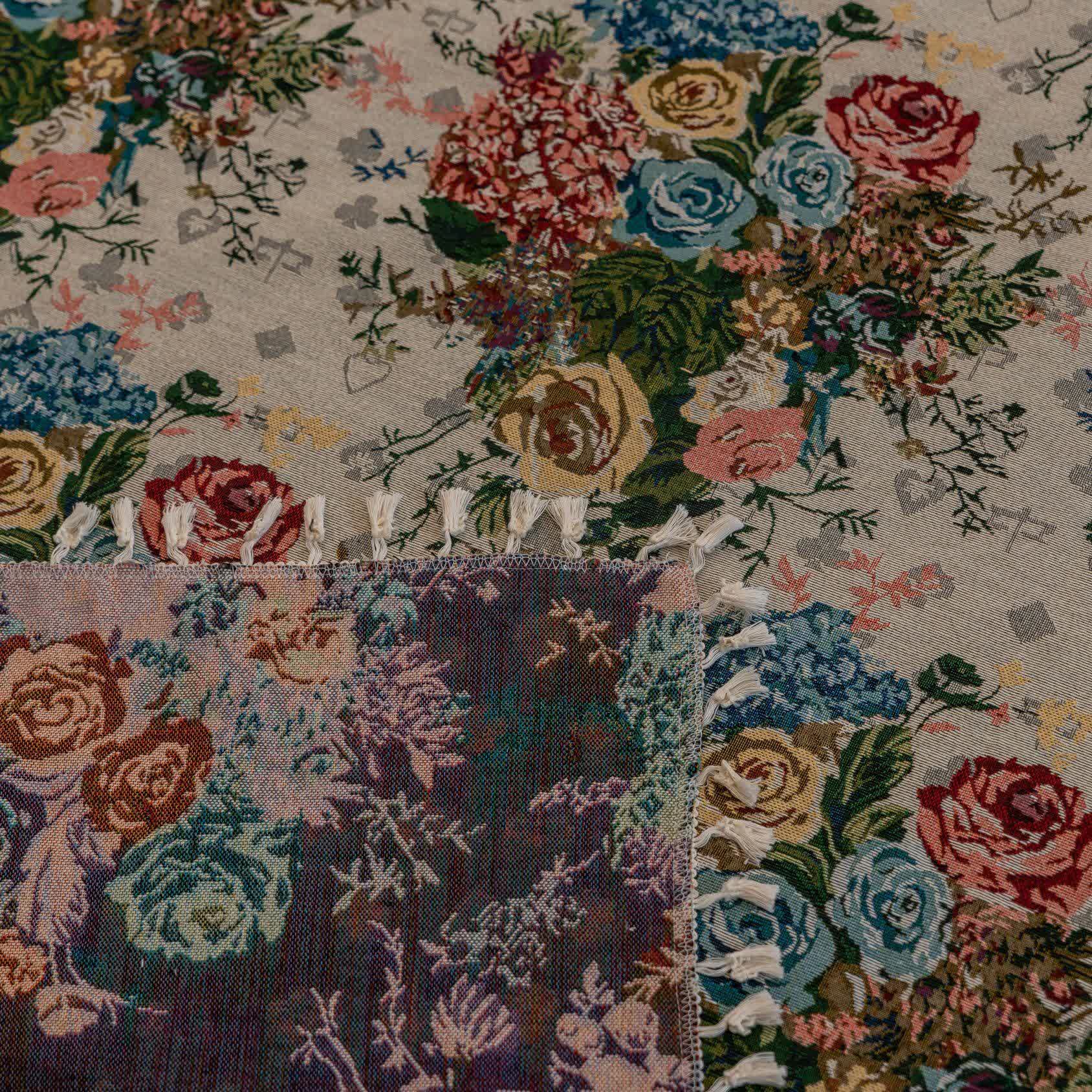 Retro Colorful Rose Tassel Curtain - image 8