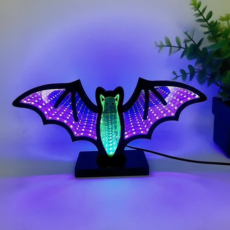 Halloween 3D Bat Infinity Lights  - 3PCS - 1.97"W x 10.23"L x 5.31"H - image 3