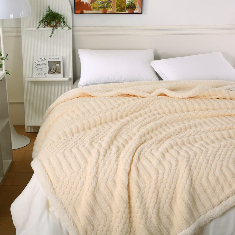 Solid Color Textured Fleece Throw Blanket - image 1