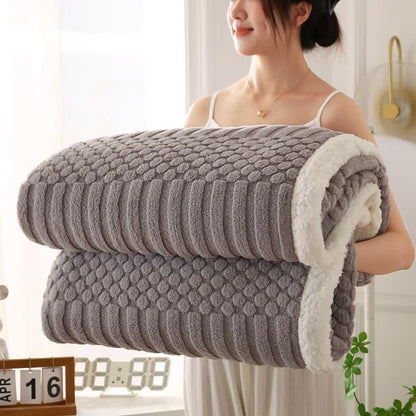 Solid Color Textured Fleece Throw Blanket - Light Gray - Queen - image 14