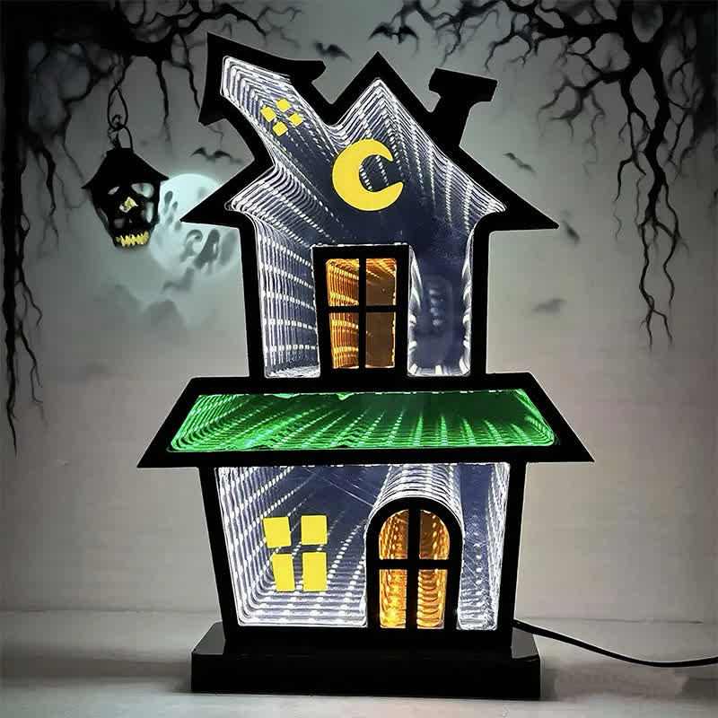 3D House Infinity Lights Halloween Decoration - image 1