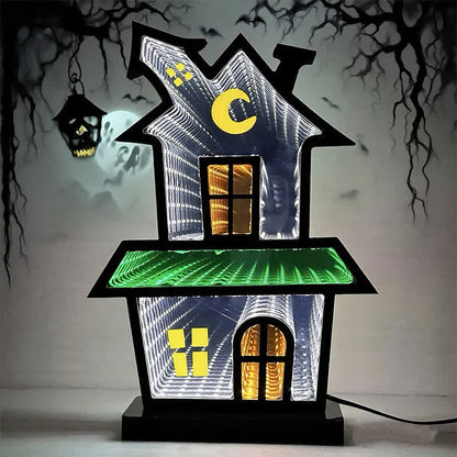 3D House Infinity Lights Halloween Decoration - image 1