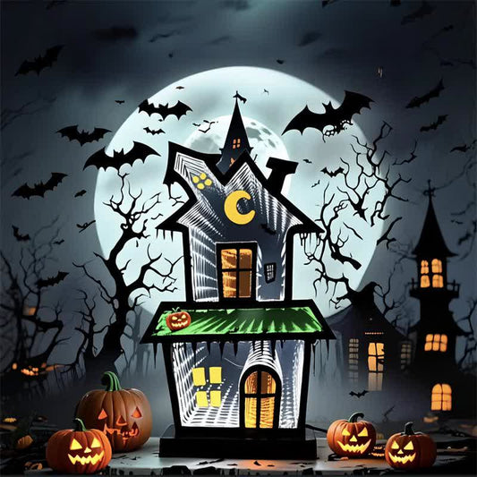 3D House Infinity Lights Halloween Decoration - image 0