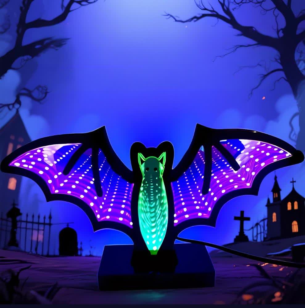 Halloween 3D Bat Infinity Lights  - image 0