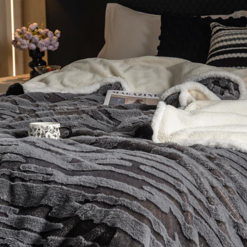 Textured Striped Jacquard Throw Blanket - image 2