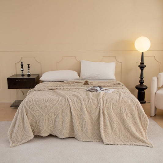 Vintage Floral Jacquard Throw Blanket - image 0