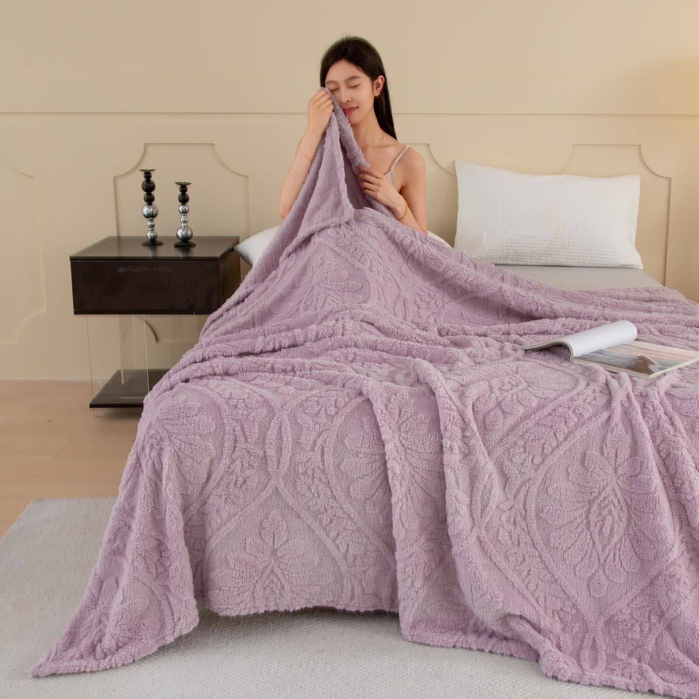Vintage Floral Jacquard Throw Blanket - image 14