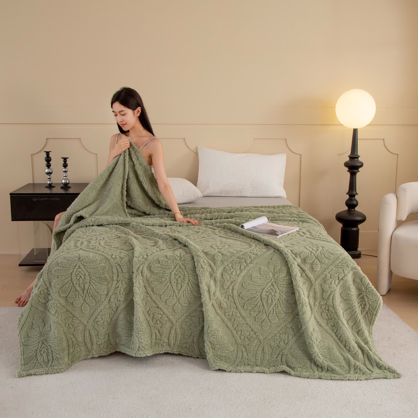 Vintage Floral Jacquard Throw Blanket - image 25