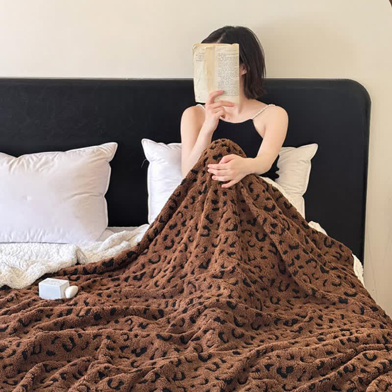 Leopard Jacquard Sherpa Throw Blanket - image 16