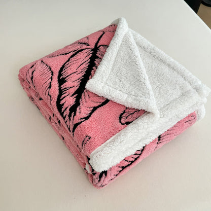 Large Leaf Jacquard Plush Blanket - image 9