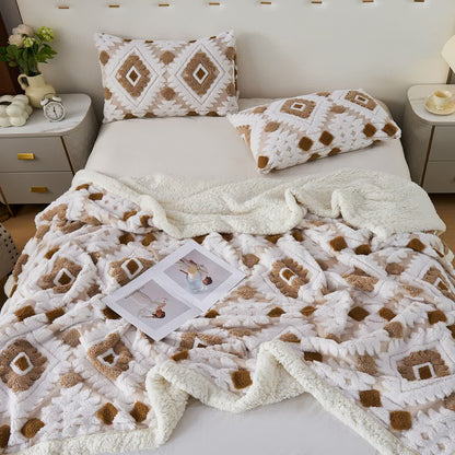 Bohemian Style Jacquard Sherpa Throw Blanket - image 2