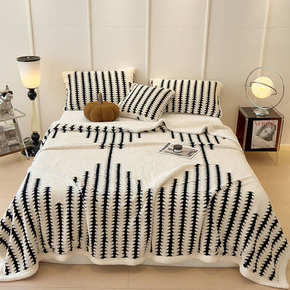 Geometric Print Jacquard Throw Blanket - Beige - Queen - image 13