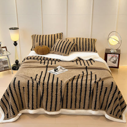 Geometric Print Jacquard Throw Blanket - Coffee - Queen - image 17