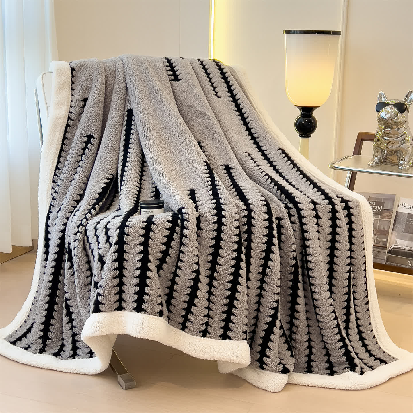 Geometric Print Jacquard Throw Blanket - image 9