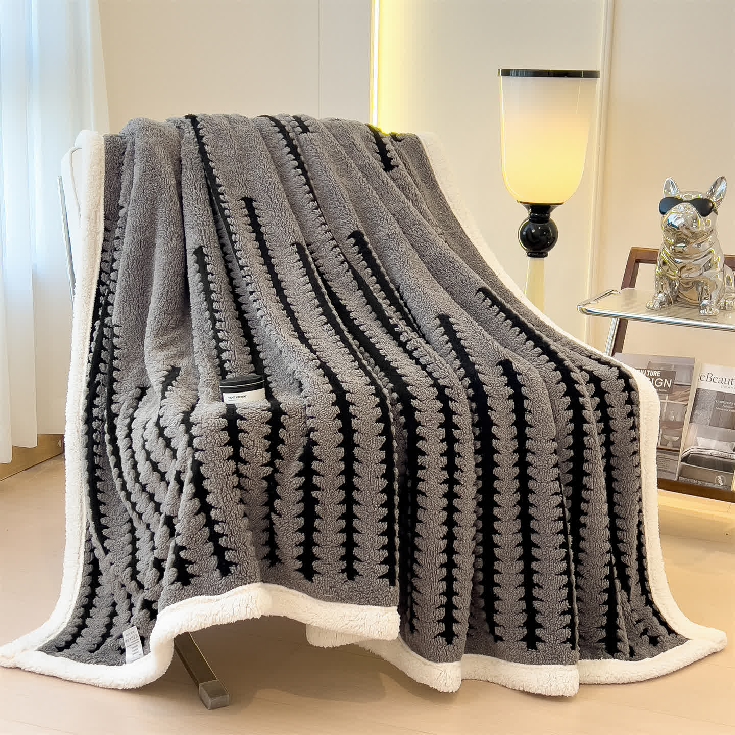 Geometric Print Jacquard Throw Blanket - image 12