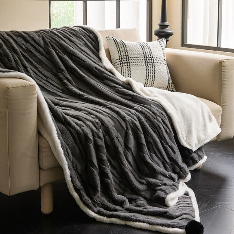Textured Striped Jacquard Throw Blanket - image 3