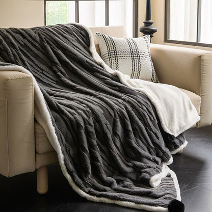 Textured Striped Jacquard Throw Blanket - image 3