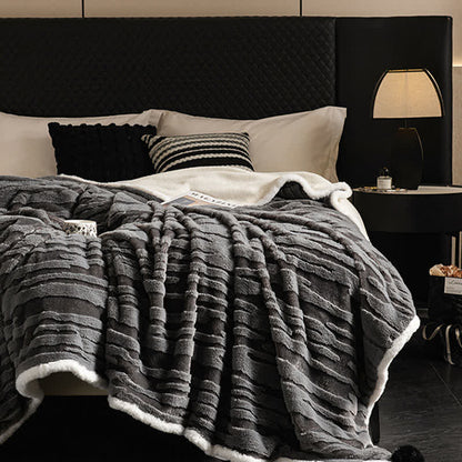 Textured Striped Jacquard Throw Blanket - image 1