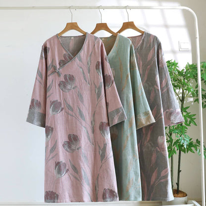 Tulip Natural Cotton Gauze Jacquard Nightdress - image 1