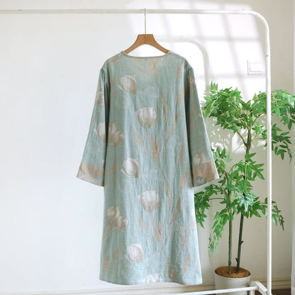 Tulip Natural Cotton Gauze Jacquard Nightdress - image 7