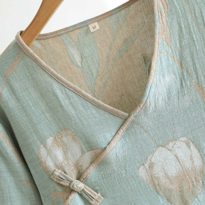 Tulip Natural Cotton Gauze Jacquard Nightdress - image 9