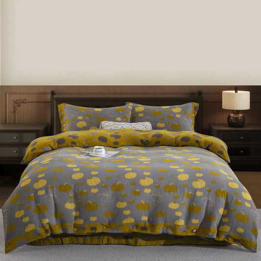 Button Pumpkin Cotton Gauze Bedding Set (4PCS) - King - image 0