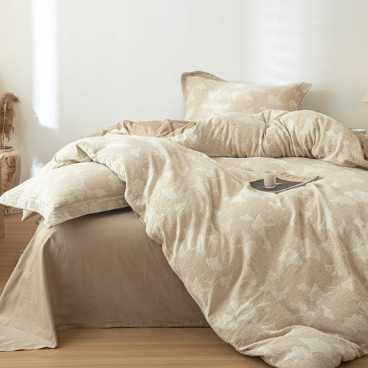Ginkgo Jacquard Cotton Linen Bedding Set - Bedding Set - King - image 0