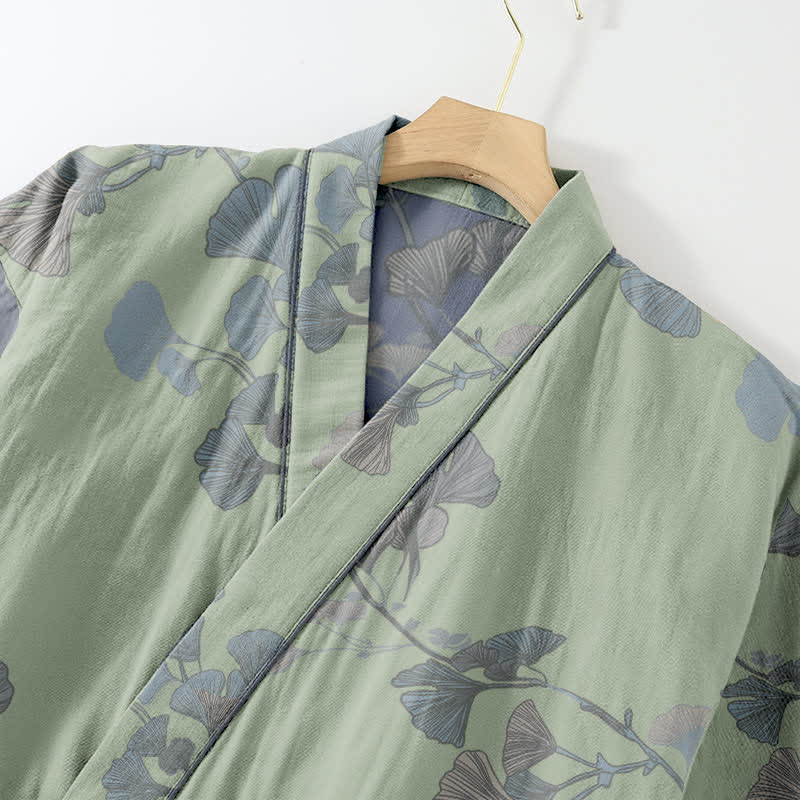 Ginkgo Leaf Organic Cotton Kimono Loungewear - image 2