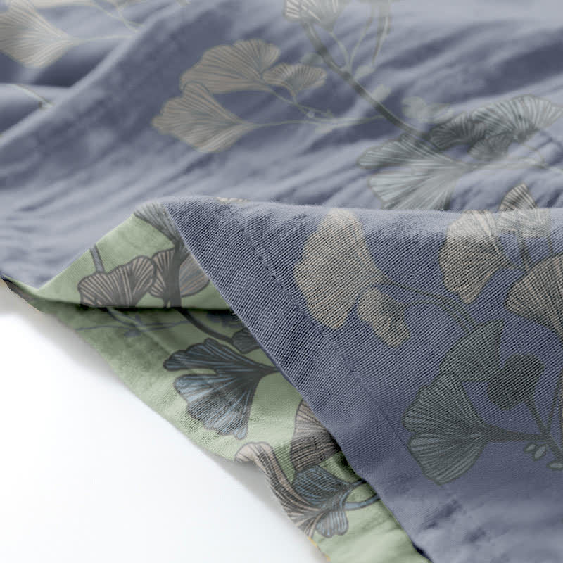 Ginkgo Leaf Organic Cotton Kimono Loungewear - image 16