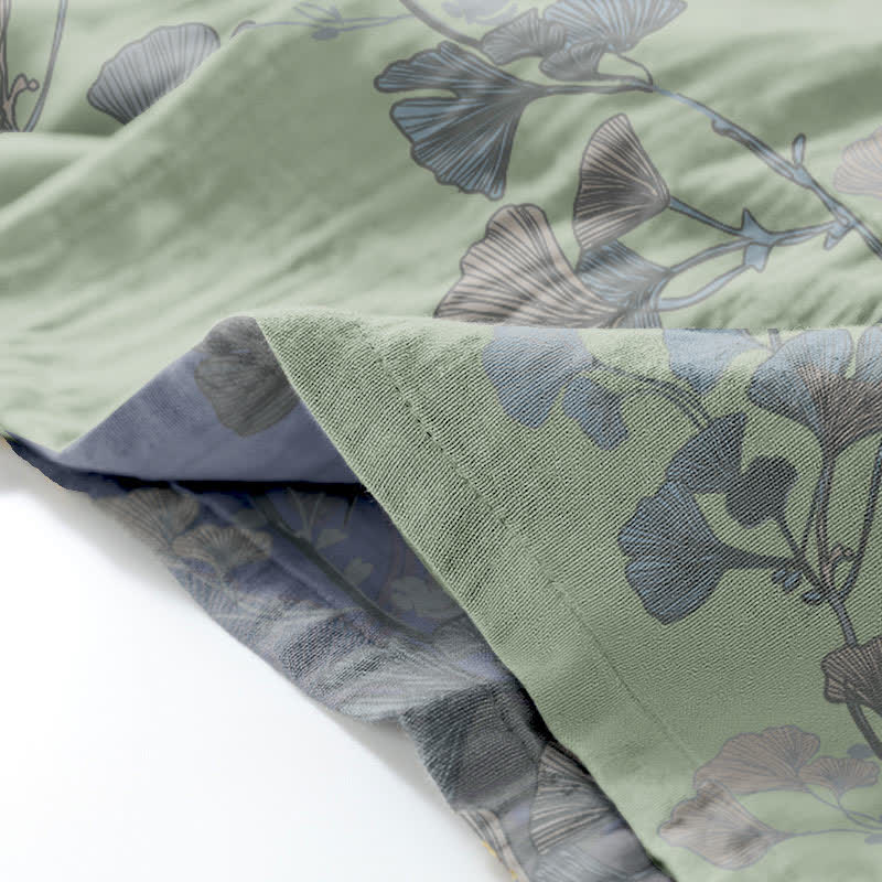 Ginkgo Leaf Organic Cotton Kimono Loungewear - image 13